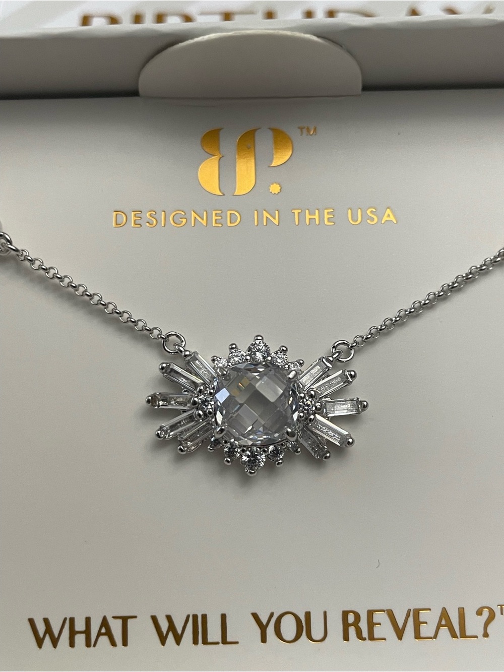 Bomb Party April 2026 NK15669 The Mayci  Necklace CZ Rhodium Plated Necklace